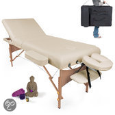 Top 10 Top 10 massage tafels en stoelen: Massagetafel met matras van 10 cm hoog + draagtas beige