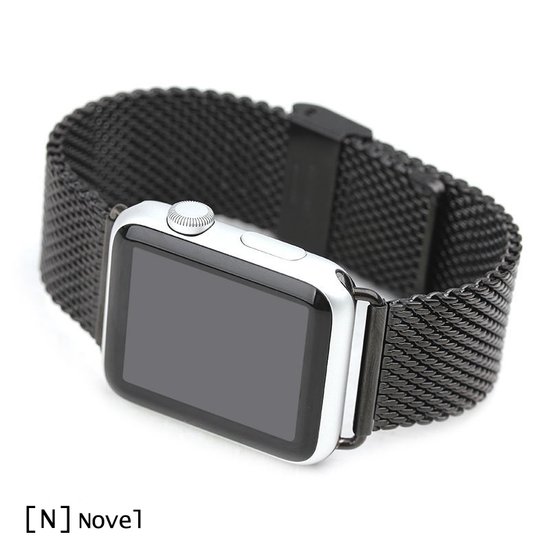 Top 10 Top 10 Horlogebanden & -sluitingen: Novel RVS Apple watch bandje zwart (38mm)