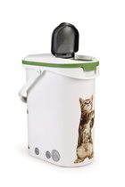 Top 10 Top 10 voer en drinkbakken voor katten: Curver Voedselcontainer - Kat - Wit/Groen - 4 kg 10 liter