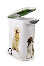 Top 10 Top 10 voer en drinkbakken voor honden: Curver Voedselcontainer Hond - Wit/Groen - 20 kg 52 liter