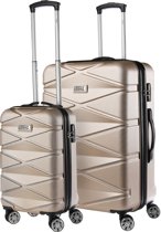 Top 10 Top 10 beste koffersets van 2018: TravelZ - Diamond - 2-delige luxe kofferset TSA - Trolleyset 76 & 55cm - Champagne