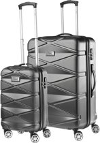 Top 10 Top 10 beste koffersets van 2018: TravelZ - Diamond - 2-delige luxe kofferset TSA - Trolleyset 76 & 55cm - Antraciet Zwart