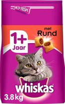 Top 10 Top 10 best verkochte kattenvoer (2020): Whiskas 1+ Adult Droge Brokjes - Rund - Kattenvoer - 3,8 kg